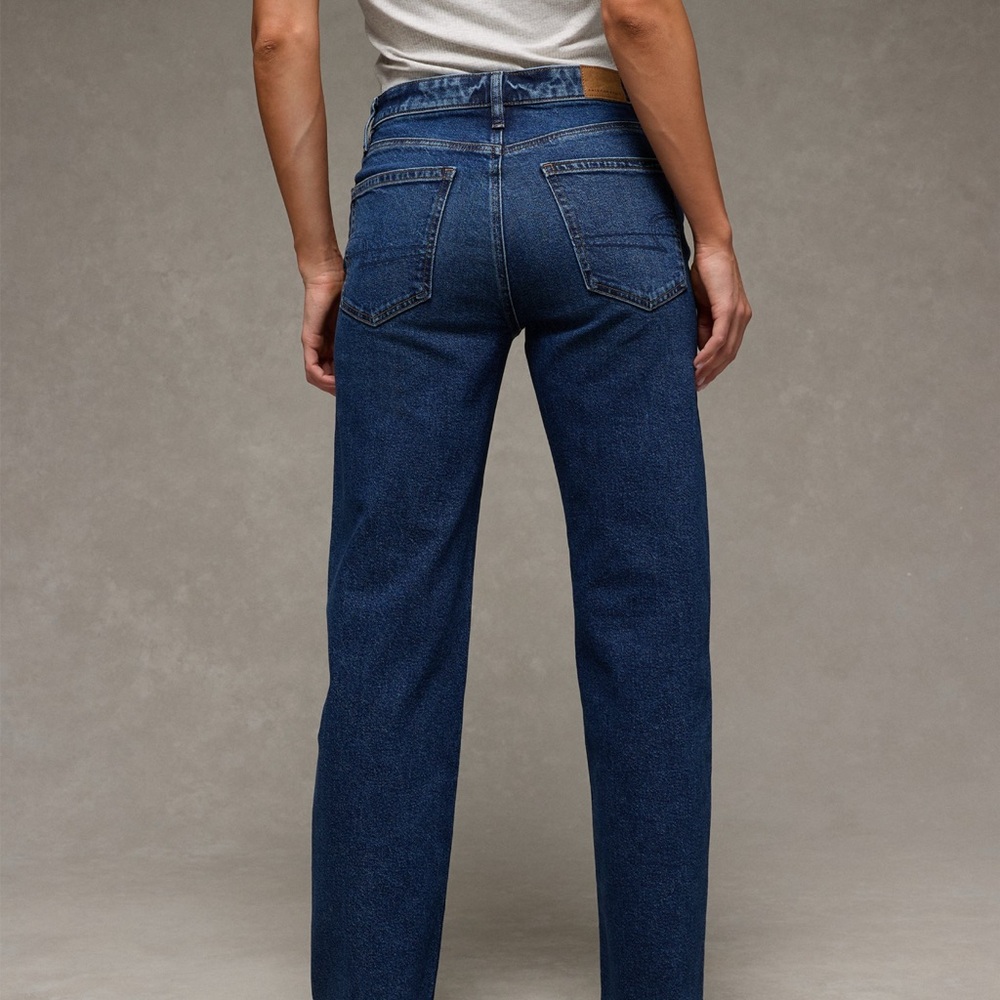 NWT American Eagle Outfitters high rise stretch  Fit Dark Blue Jeans 6 regular - Picture 2 of 11